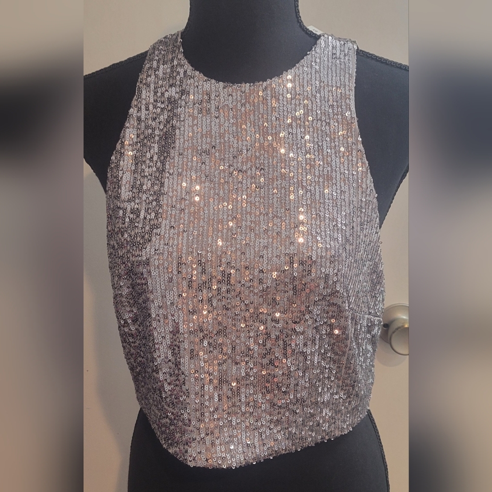 Sequin crop top